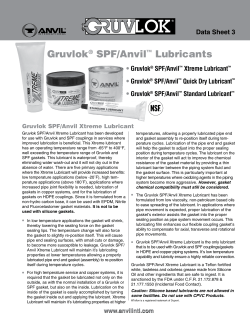 Gruvlok&reg; SPF/Anvil&trade; Lubricants