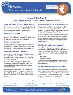 Hemoglobin E - Minnesota Department of Health