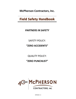 Safety Handbook - McPherson Contractors, Inc.