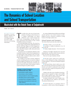 the Dynamics of School Location and School Transportation