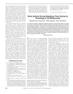 Brain Activity During Speaking: From Syntax to Phonology in 40