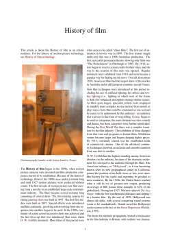 History of film - SweetHaven Publishing Services