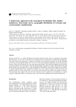 A biodiversity approach in the neotropical Erythrinidae &cent;sh