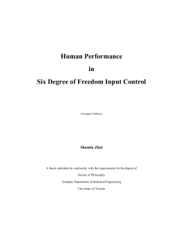 Human Performance in Six Degree of Freedom Input Control