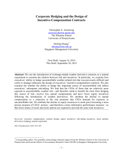 Corporate Hedging and the Design of Incentive