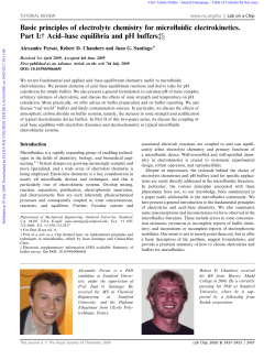 Basic principles of electrolyte chemistry for microfluidic