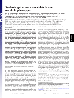 Symbiotic gut microbes modulate human metabolic phenotypes