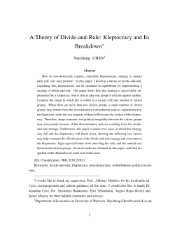A Theory of Divide-and-Rule: Kleptocracy and Its Breakdown