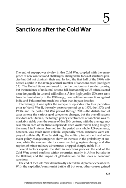 Sanctions after the Cold War - Peterson Institute for International