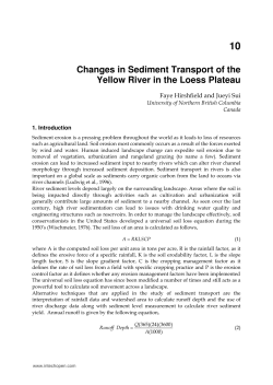 Changes in Sediment Transport of the Yellow River in the Loess