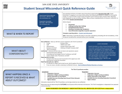 Student Sexual Misconduct Quick Reference Guide