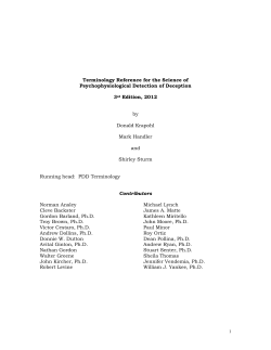 Terminology Reference - American Polygraph Association