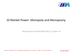 Market Power: Monopoly and Monopsony