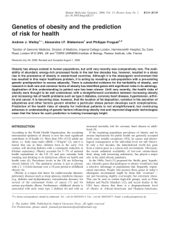 Genetics of obesity and the prediction of risk for health