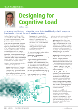 Designing for Cognitive Load
