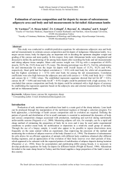 Estimation of carcass composition and fat depots by means of