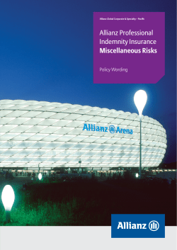 Allianz Professional Indemnity Insurance Miscellaneous Risks