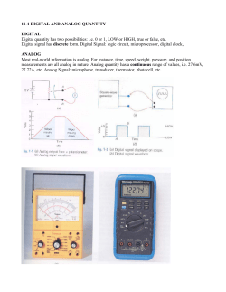 11-1 DIGITAL AND ANALOG QUANTITY