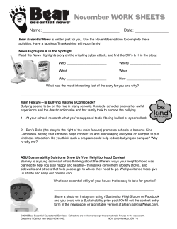 November WORK SHEETS - Bear Essential News