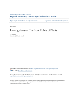 Investigations on The Root Habits of Plants