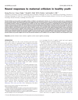 Neural responses to maternal criticism in healthy