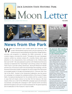 News from the Park - Jack London State Historic Park