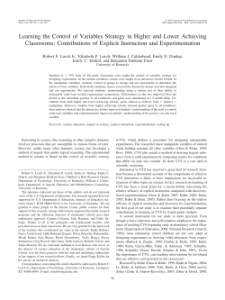 Learning the Control of Variables Strategy in Higher and