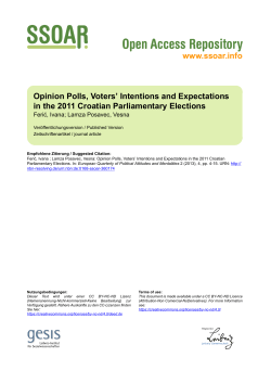 Opinion Polls, Voters` Intentions and Expectations in the