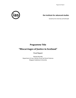 Miscarriages of Justice - Scottish Universities Insight Institute
