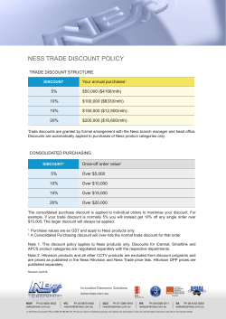 NESS TradE dISCOUNT POLICY