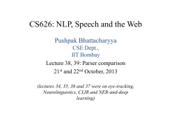 CS626: NLP, Speech and the Web