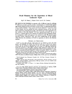 Ficoll Flotation for the Separation of Blood Leukocyte Types