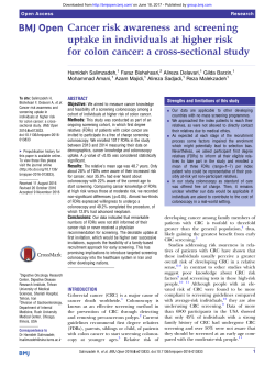 Cancer risk awareness and screening uptake in