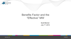 Benefits Factor and the &ldquo;Effective&rdquo; MW
