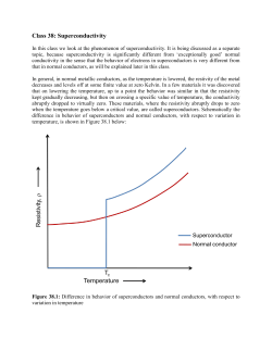 Class 38: Superconductivity