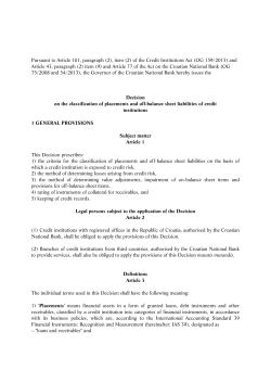 Decision on the classification of placements and off