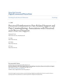 Perceived Entitlement to Pain-Related Support and Pain