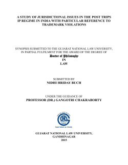 A STUDY OF JURISDICTIONAL ISSUES IN THE POST TRIPS IP