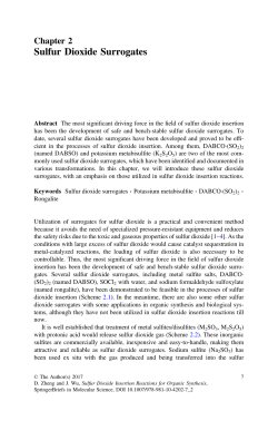 Sulfur Dioxide Surrogates