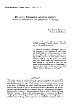 Discursive Stratagems: Ambrose Bierce`s Attacks on Realism`s