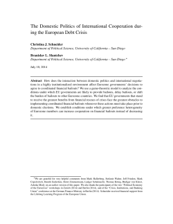 The Domestic Politics of International Cooperation during the