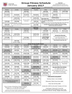 Print Group Exercise Schedule