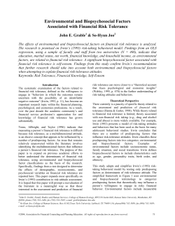 Environmental and Biopsychosocial Factors Associated