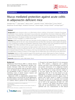 Mucus mediated protection against acute colitis in