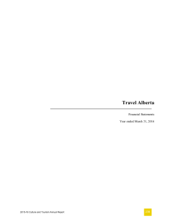 2015-16 CT Travel Alberta Financial statements