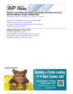 Experiments and theory for porous spheres - UNC