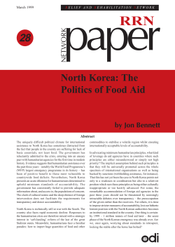 North Korea: The Politics of Food Aid