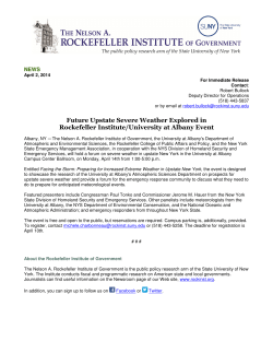 Future Upstate Severe Weather Explored in Rockefeller Institute