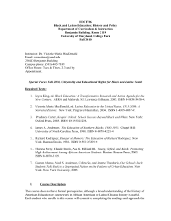 EDCI786 Black and Latino Education: History and Policy