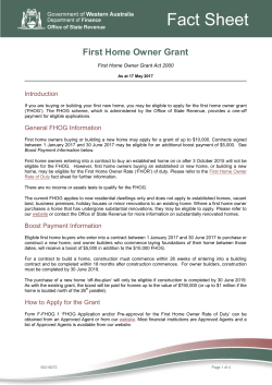 First Home Owner Grant